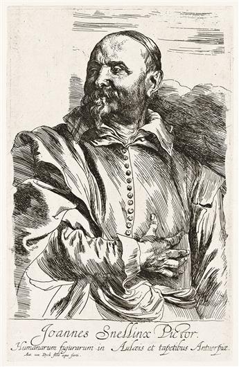 ANTHONY VAN DYCK Collection of approximately 165 portrait etchings and engravings from Icones Principum Virorum Doctorum and other seri
